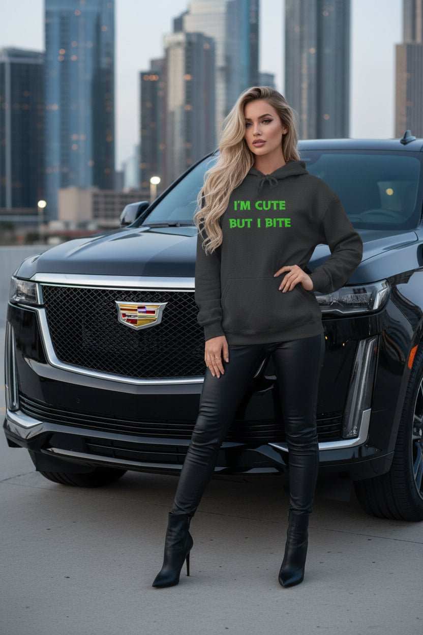 Cute But I Bite Hoodie – Funny Bold Statement Sweatshirt Gift - WJMAPPAREL.COM