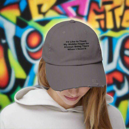 Middle Finger “Being There” Hat – Sarcastic Funny Dad Cap Gift - WJMAPPAREL.COM