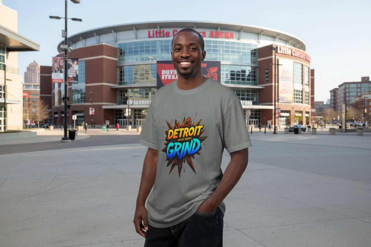 Detroit Grind Graphic T-Shirt – Motivational Hustle Tee Gift for Detroit Fans - WJMAPPAREL.COM
