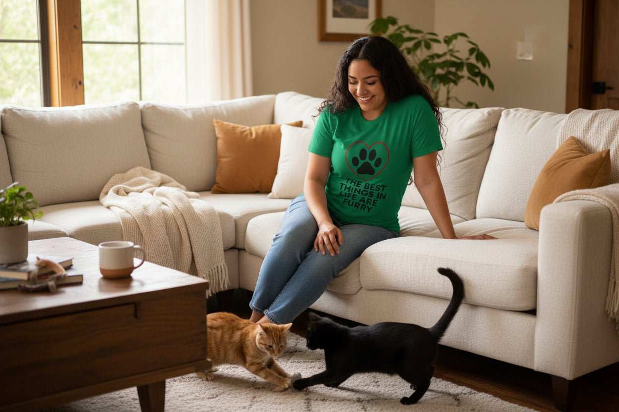 Best Things in Life Are Furry T-Shirt – Funny Dog & Cat Lover Gift Tee - WJMAPPAREL.COM