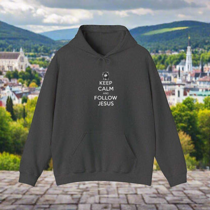 Keep Calm Follow Jesus Hoodie – Christian Faith Graphic Sweatshirt Gift - WJMAPPAREL.COM