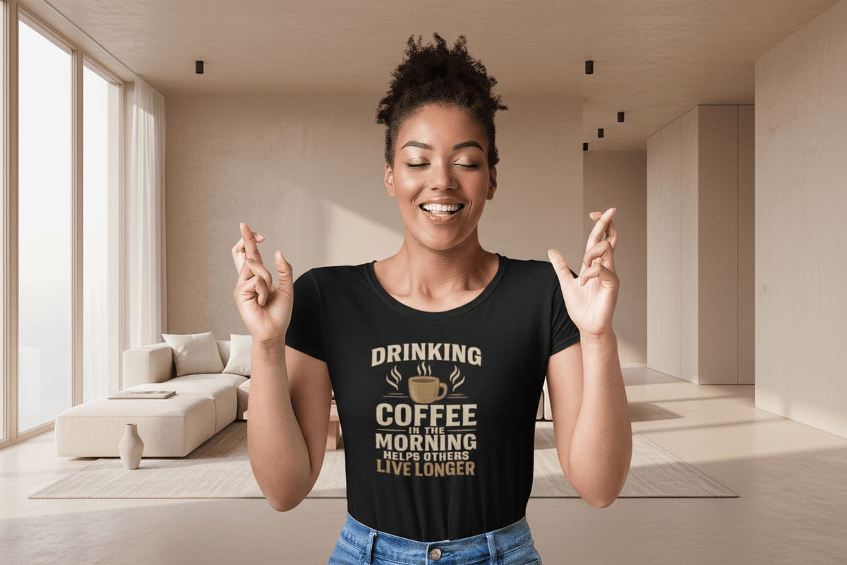Drinking Coffee Helps Others Live Longer T-Shirt – Funny Coffee Lover Gift Tee - WJMAPPAREL.COM