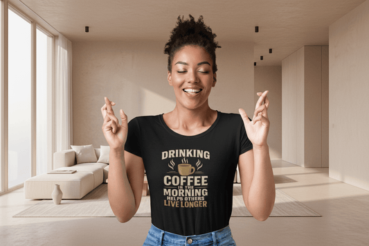 Drinking Coffee Helps Others Live Longer T-Shirt – Funny Coffee Lover Gift Tee - WJMAPPAREL.COM