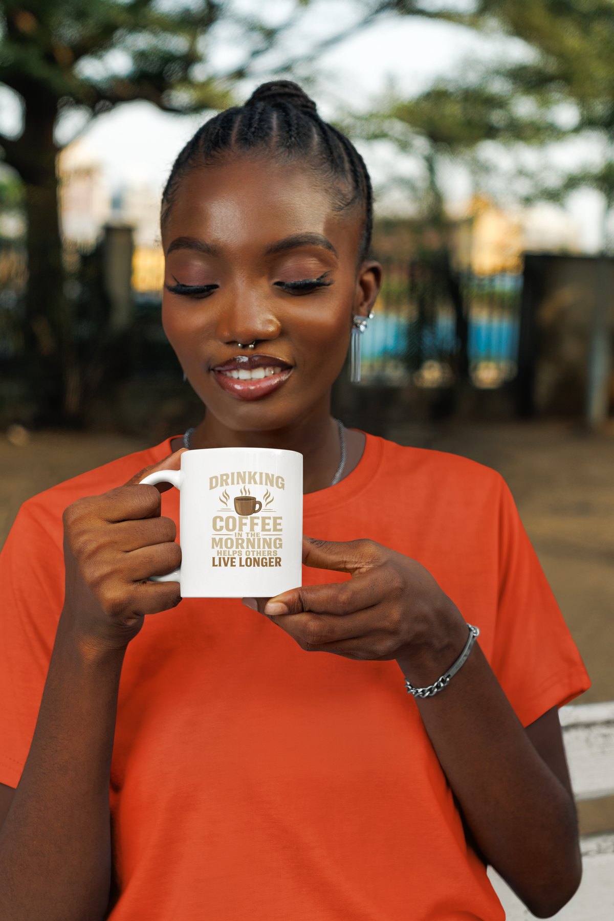 Drinking Coffee Helps Others Live Longer Mug