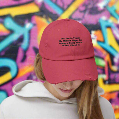 Middle Finger “Being There” Hat – Sarcastic Funny Dad Cap Gift - WJMAPPAREL.COM