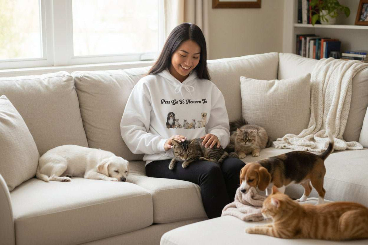 Pets Go To Heaven Hoodie – Dog & Cat Memorial Sympathy Gift Tee - WJMAPPAREL.COM