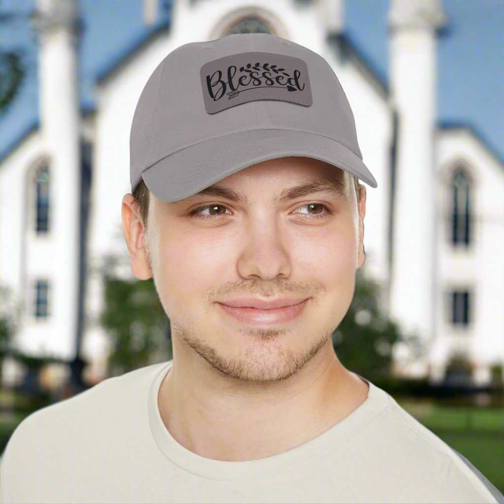 Blessed Hat with Leather Patch – Inspirational Adjustable Dad Cap Gift - WJMAPPAREL.COM