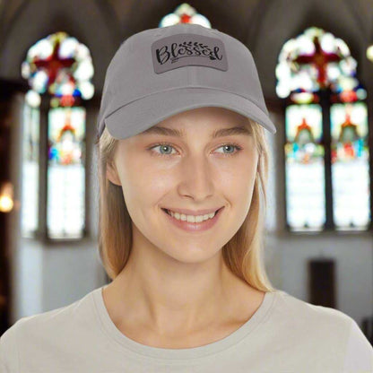 Blessed Hat with Leather Patch – Inspirational Adjustable Dad Cap Gift - WJMAPPAREL.COM