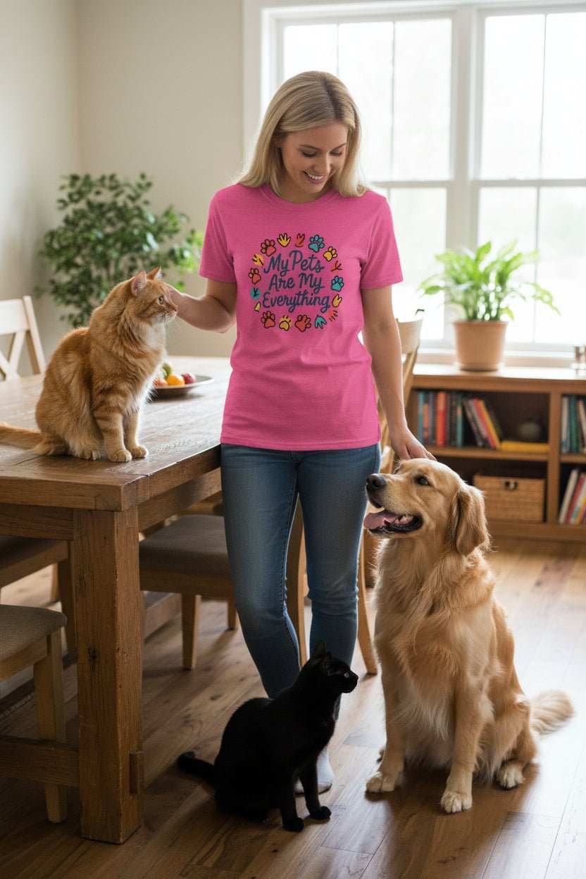 My Pets Are Everything T-Shirt – Cute Dog & Cat Lover Gift Tee - WJMAPPAREL.COM
