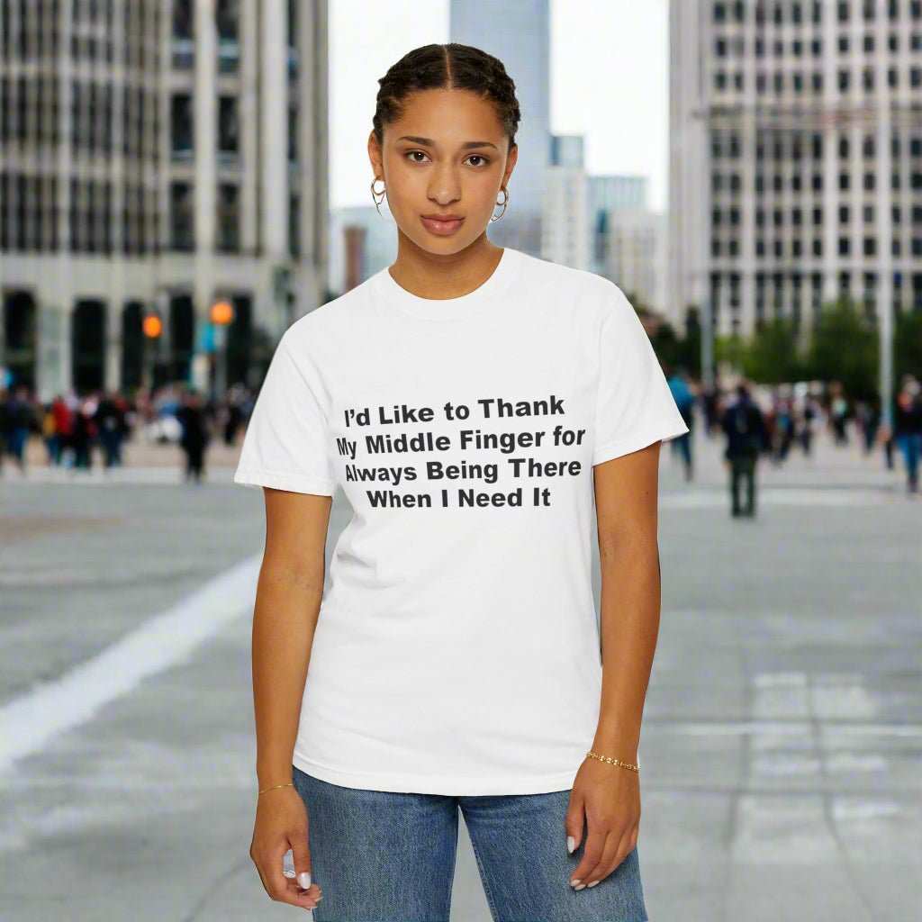 Middle Finger “Being There” T-Shirt – Funny Sarcastic Graphic Tee Gift - WJMAPPAREL.COM