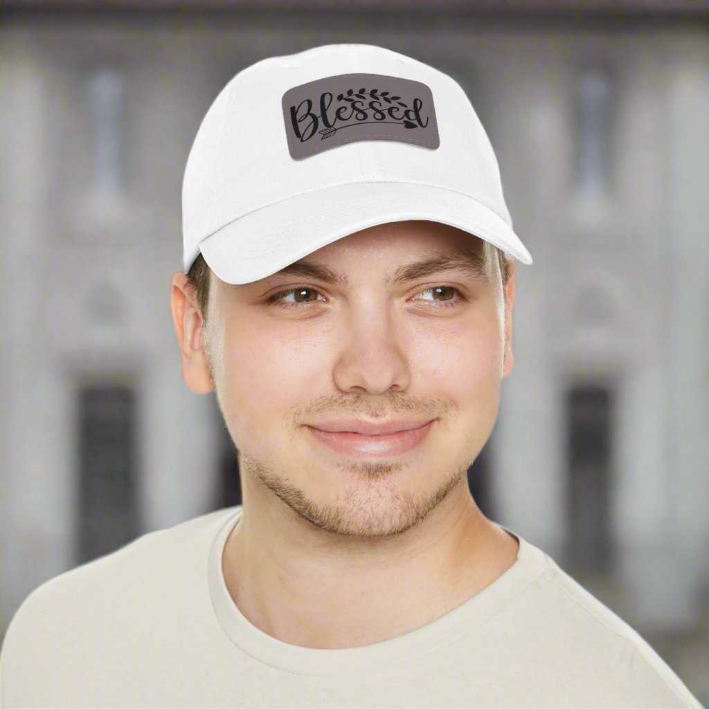 Blessed Hat with Leather Patch – Inspirational Adjustable Dad Cap Gift - WJMAPPAREL.COM