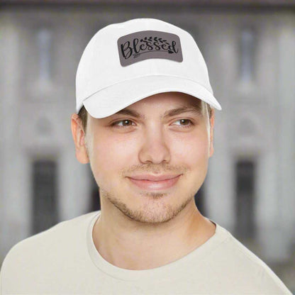 Blessed Hat with Leather Patch – Inspirational Adjustable Dad Cap Gift - WJMAPPAREL.COM