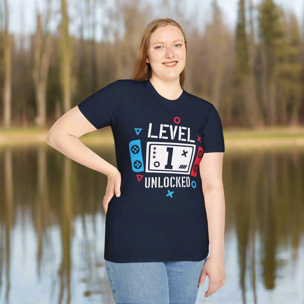 Level 1 Unlocked T-Shirt – Gamer Birthday Graphic Tee Gift - WJMAPPAREL.COM