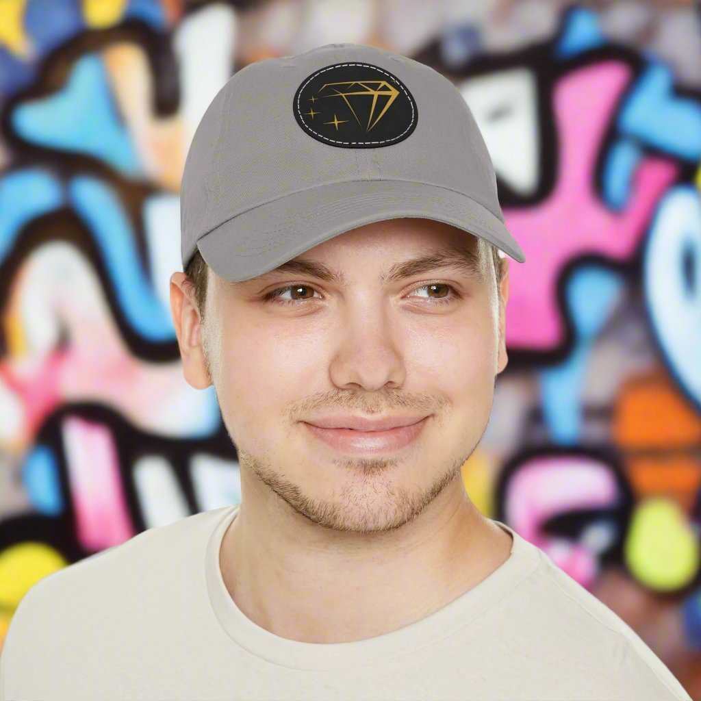 WJM Logo Hat with Leather Patch – Unisex Adjustable Dad Cap - WJMAPPAREL.COM