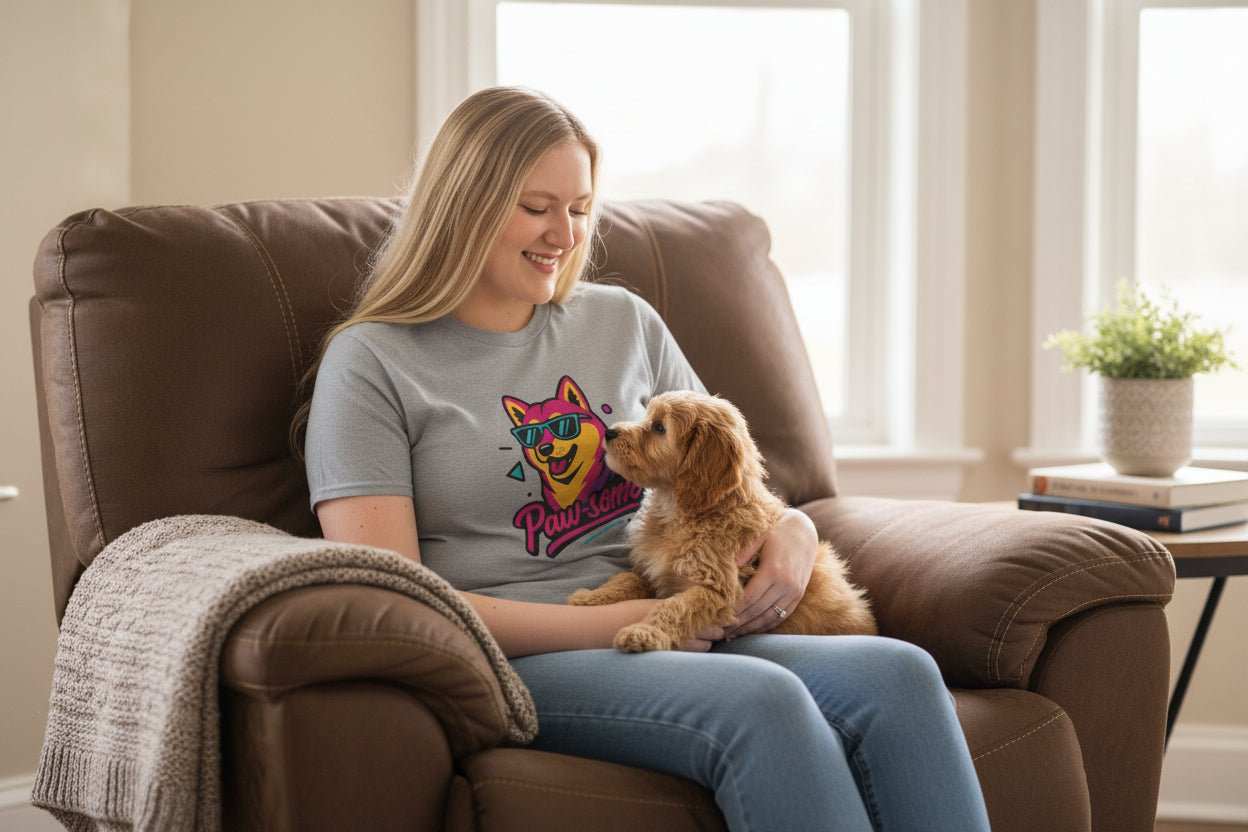 Paw-Some Neon Dog T-Shirt with vibrant neon dog graphic for dog lovers and pet enthusiasts