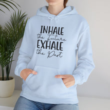 Inhale The Future Exhale The Past hooded sweatshirt features a classic