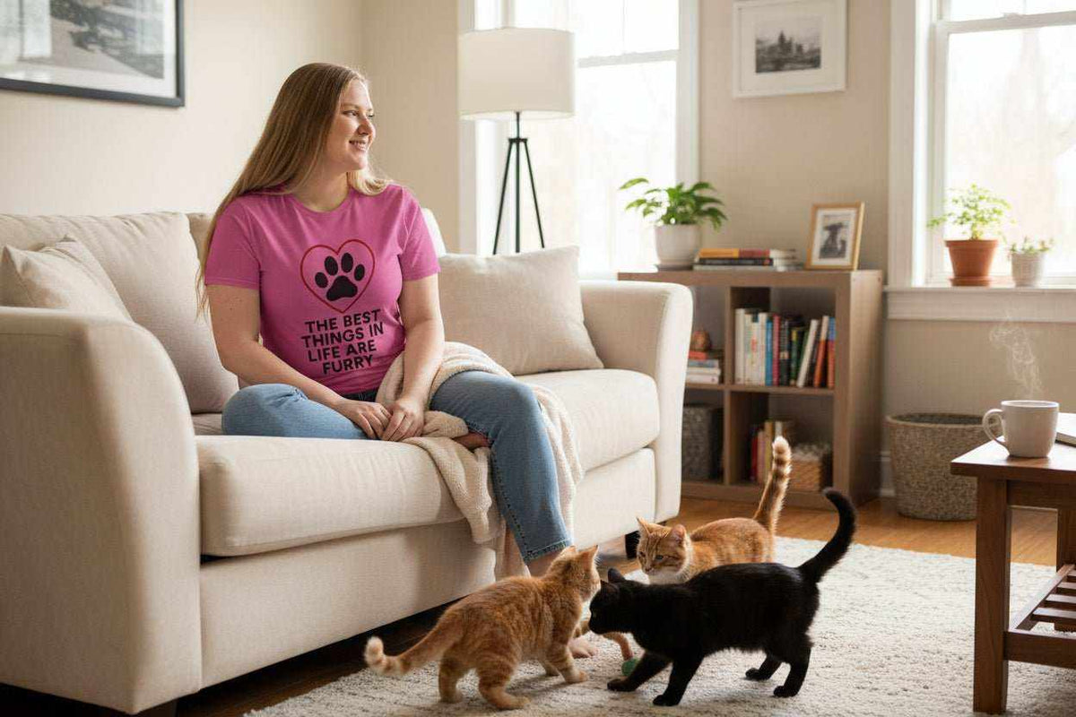 Best Things in Life Are Furry T-Shirt – Funny Dog & Cat Lover Gift Tee - WJMAPPAREL.COM