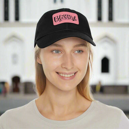 Blessed Hat with Leather Patch – Inspirational Adjustable Dad Cap Gift - WJMAPPAREL.COM