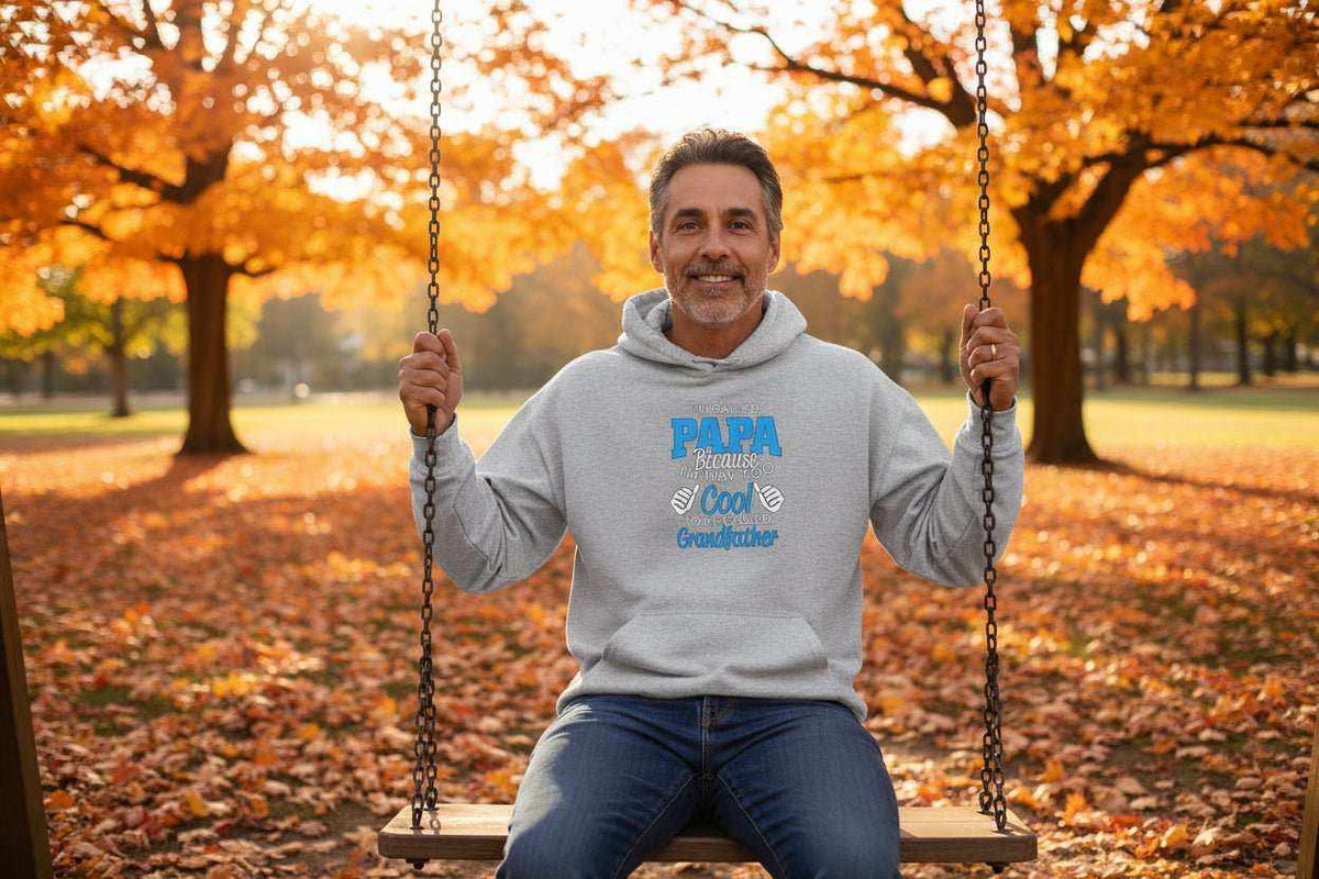 Funny Papa Hoodie – “Too Cool To Be Called Grandfather” Cozy Gift for Grandpa on Father’s Day - WJMAPPAREL.COM