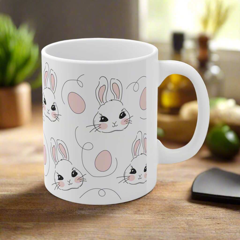 Cute Bunny 11oz Mug – Adorable Ceramic Coffee Mug Gift - WJMAPPAREL.COM