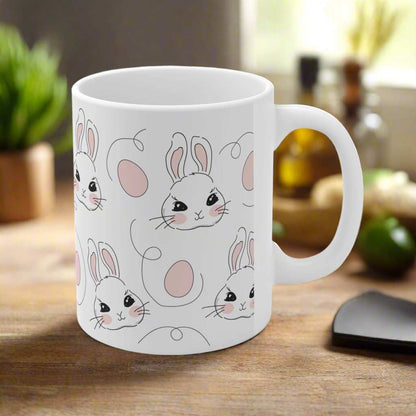 Cute Bunny 11oz Mug – Adorable Ceramic Coffee Mug Gift - WJMAPPAREL.COM