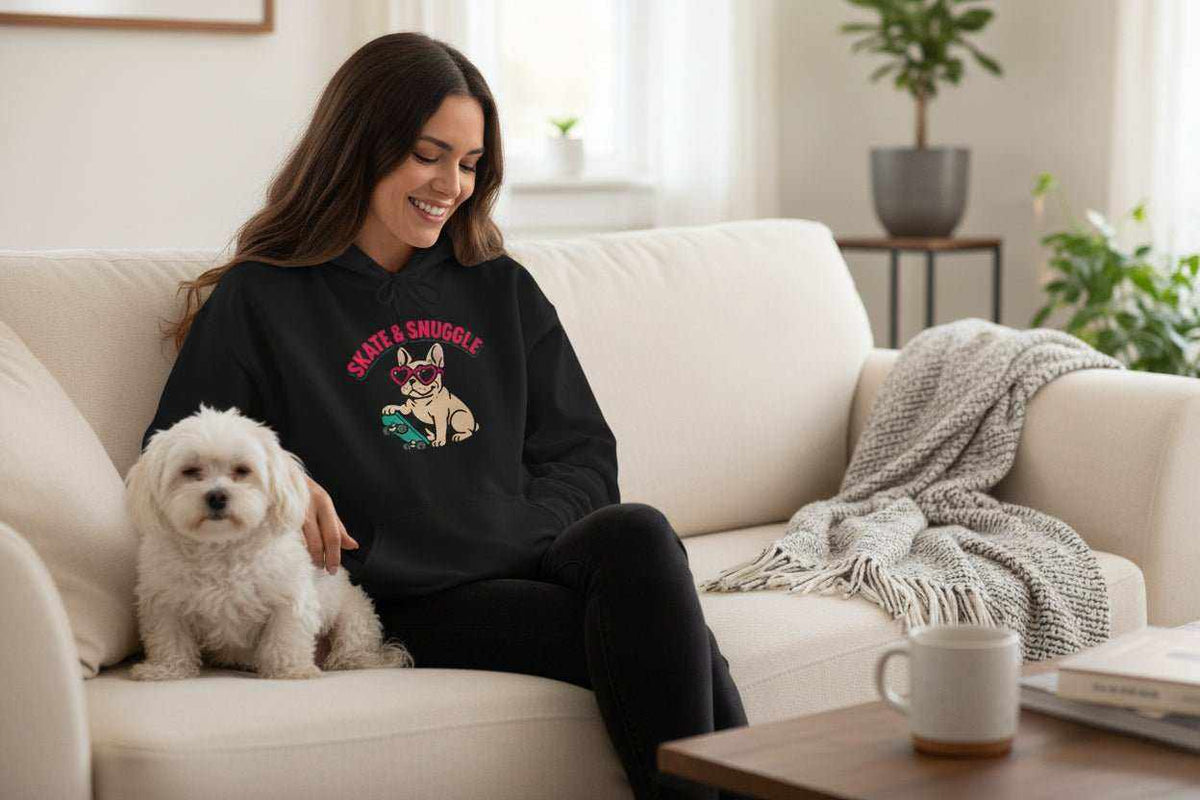 Skate & Snuggle Hoodie – Cute Skater Sweatshirt Gift - WJMAPPAREL.COM