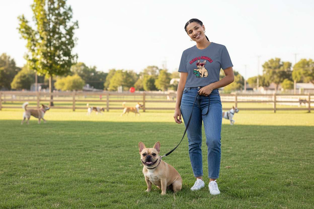Cute Dog Lover Shirt – Skate and Snuggle Pup T-Shirt for Dog Moms & Skater Girls - WJMAPPAREL.COM