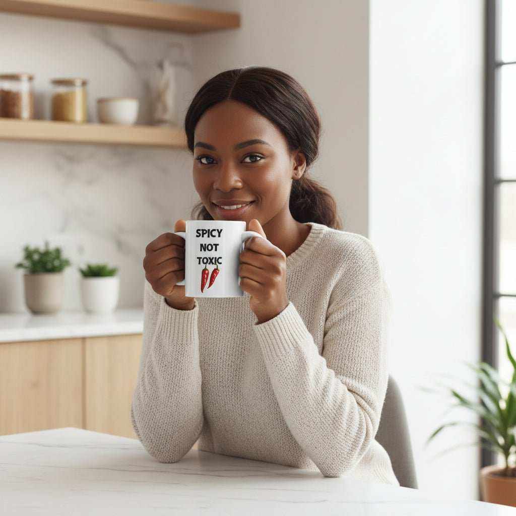 Spicy Not Toxic 11oz Mug – Funny Bold Statement Coffee Cup Gift - WJMAPPAREL.COM