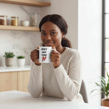 Spicy Not Toxic 11oz Mug – Funny Bold Statement Coffee Cup Gift - WJMAPPAREL.COM