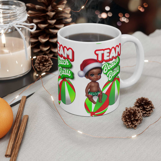 Team Beach Balls Christmas Baby 11oz Mug – Funny Holiday Gift Cup - WJMAPPAREL.COM
