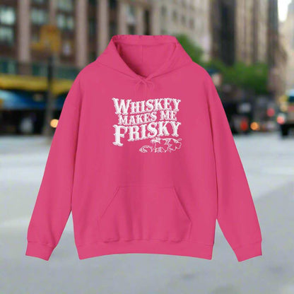 Whiskey Makes Me Frisky Hoodie – Funny Drinking Humor Sweatshirt Gift - WJMAPPAREL.COM