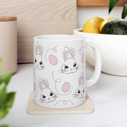 Cute Bunny 11oz Mug – Adorable Ceramic Coffee Mug Gift - WJMAPPAREL.COM