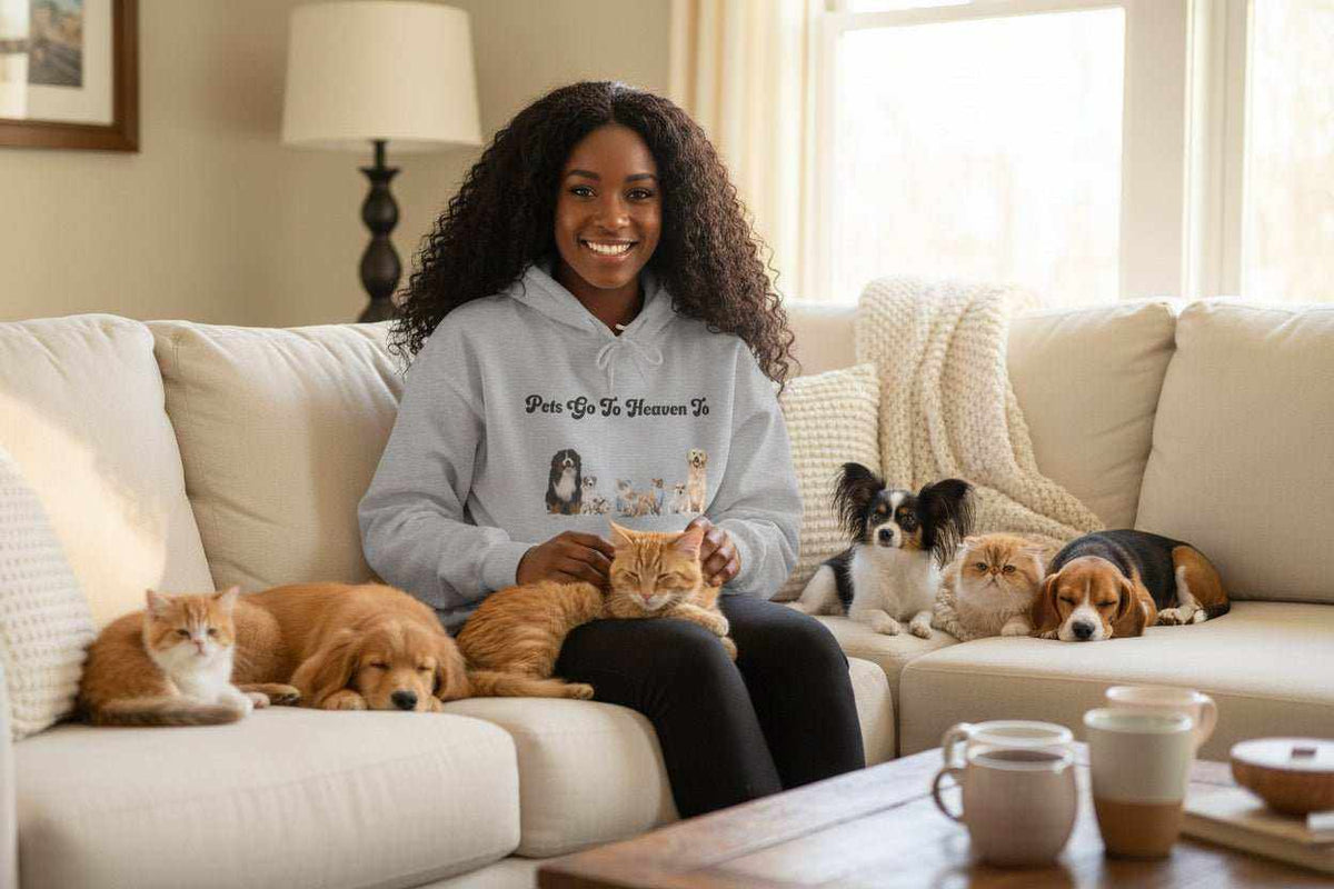 Pets Go To Heaven Hoodie – Dog & Cat Memorial Sympathy Gift Tee - WJMAPPAREL.COM