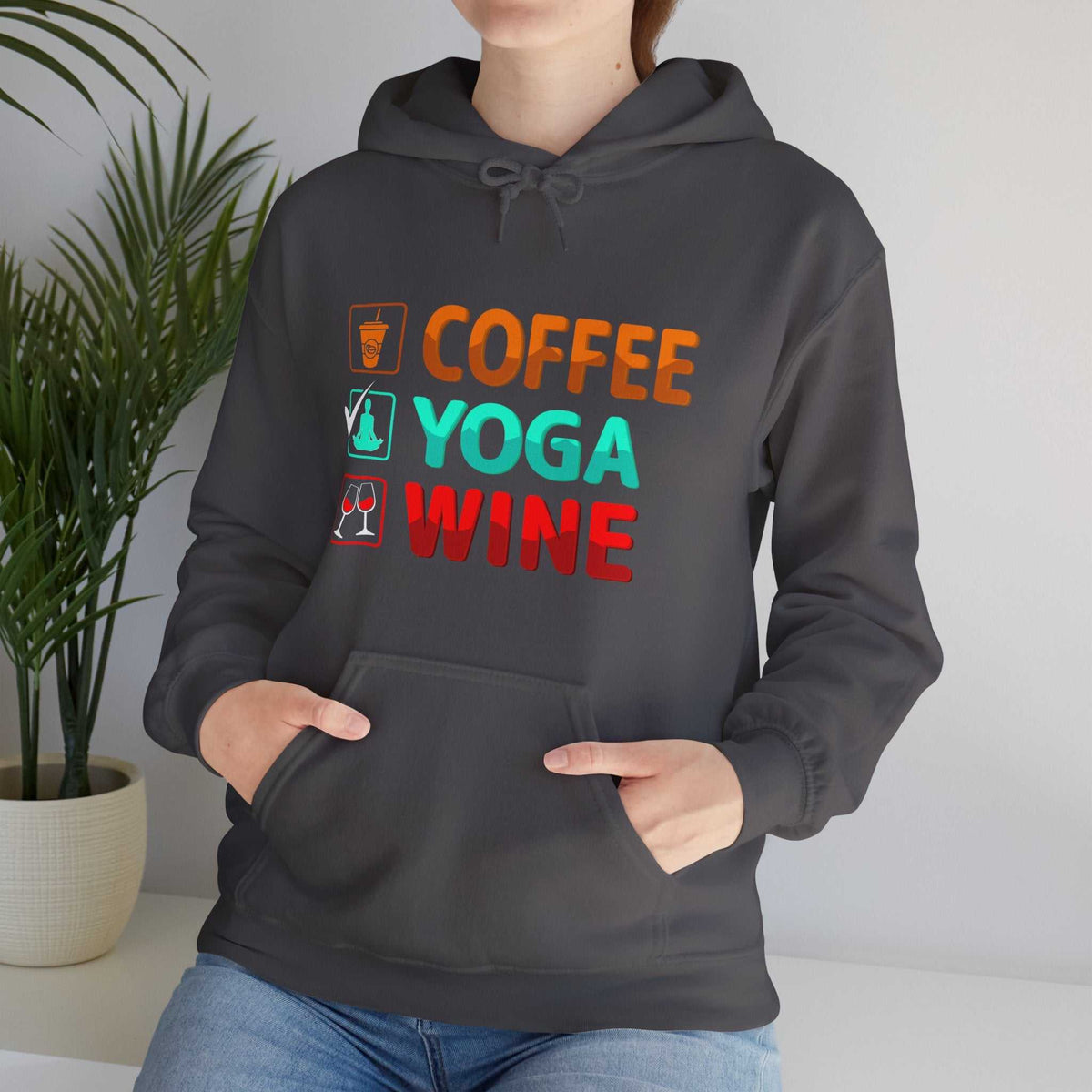 Coffee Yoga Wine Hoodie – Funny Lifestyle Sweatshirt Gift for Women - WJMAPPAREL.COM