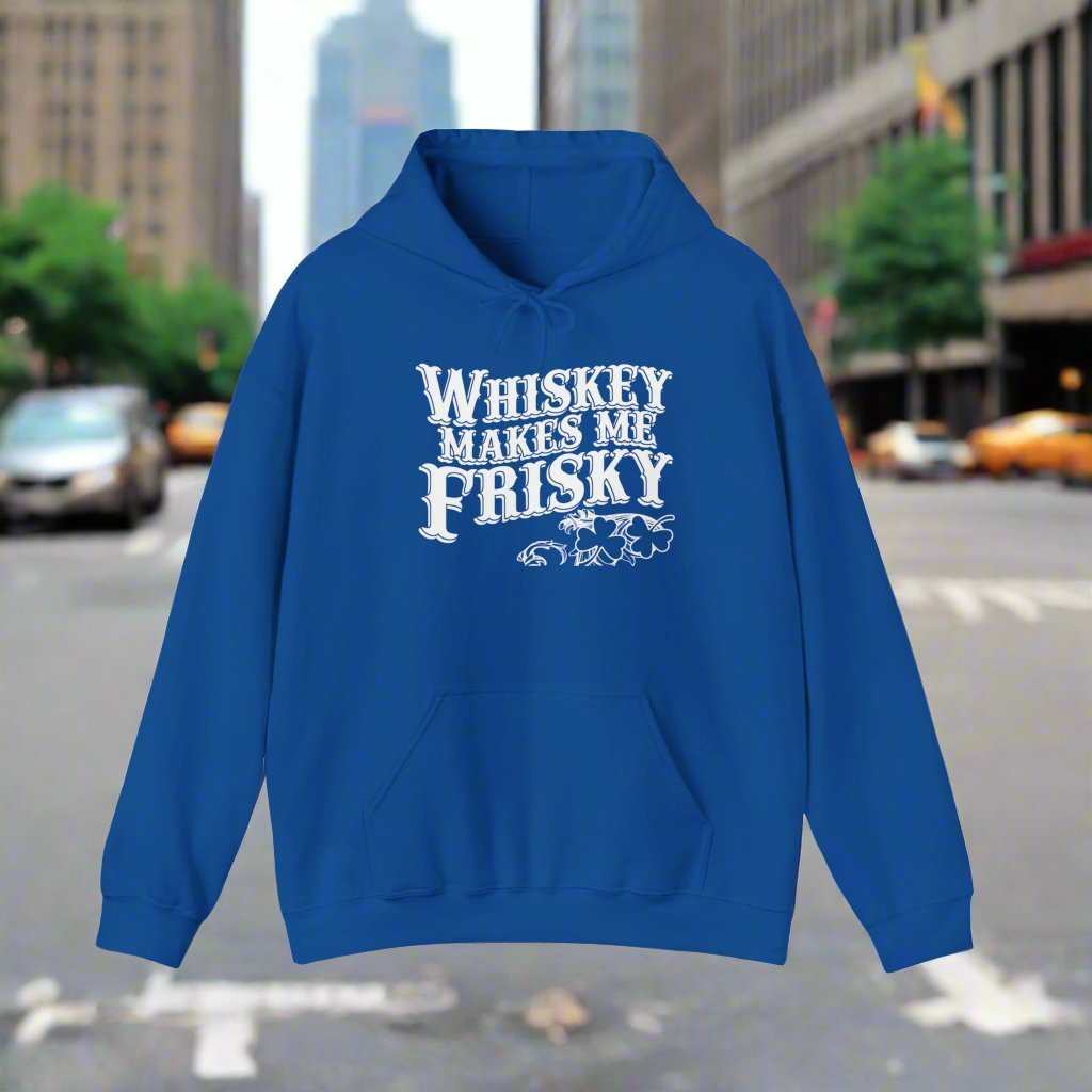 Whiskey Makes Me Frisky Hoodie – Funny Drinking Humor Sweatshirt Gift - WJMAPPAREL.COM
