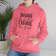 Inhale The Future Exhale The Past hooded sweatshirt features a classic