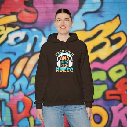 Keep Calm and Listen to Music Hoodie – Music Lover Sweatshirt Gift - WJMAPPAREL.COM