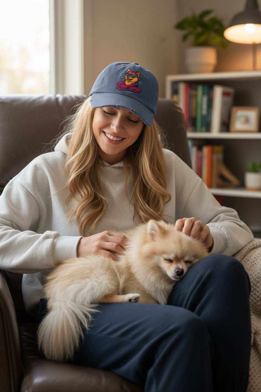 Paw - Some Neon Dog Hat – Funny Dog Lover Distressed Baseball Cap Gift - WJMAPPAREL.COM