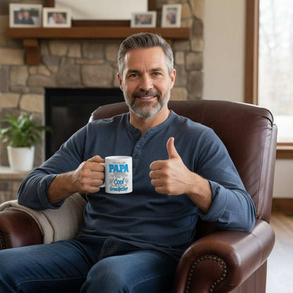 Funny Papa Mug – “Too Cool To Be Called Grandfather” 11oz Ceramic Coffee Gift for Father’s Day - WJMAPPAREL.COM