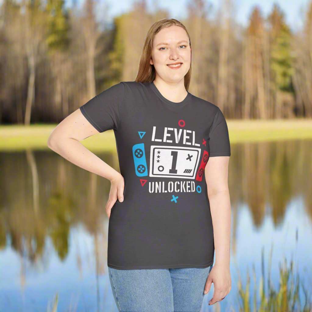 Level 1 Unlocked T-Shirt – Gamer Birthday Graphic Tee Gift - WJMAPPAREL.COM