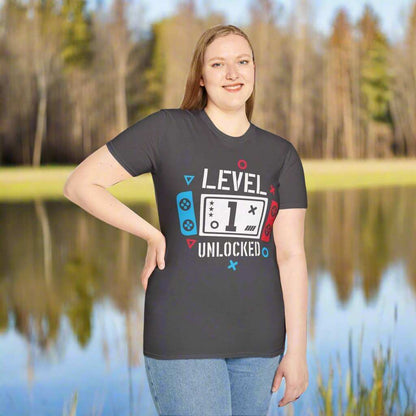 Level 1 Unlocked T-Shirt – Gamer Birthday Graphic Tee Gift - WJMAPPAREL.COM
