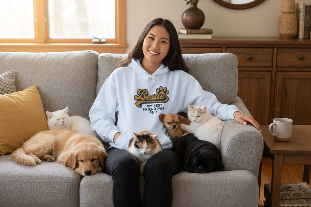Bestie Fur Friend Dog Mom Hoodie – Cozy Dog Lover Sweatshirt Gift - WJMAPPAREL.COM