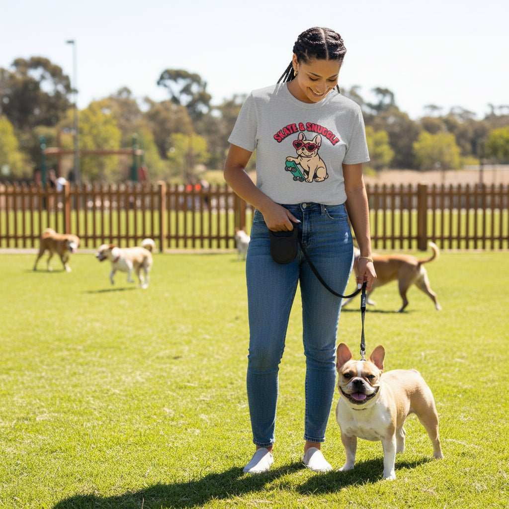 Cute Dog Lover Shirt – Skate and Snuggle Pup T-Shirt for Dog Moms & Skater Girls - WJMAPPAREL.COM