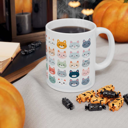 Kawaii Cat 11oz Mug – Cute Anime Cat Coffee Mug Gift - WJMAPPAREL.COM
