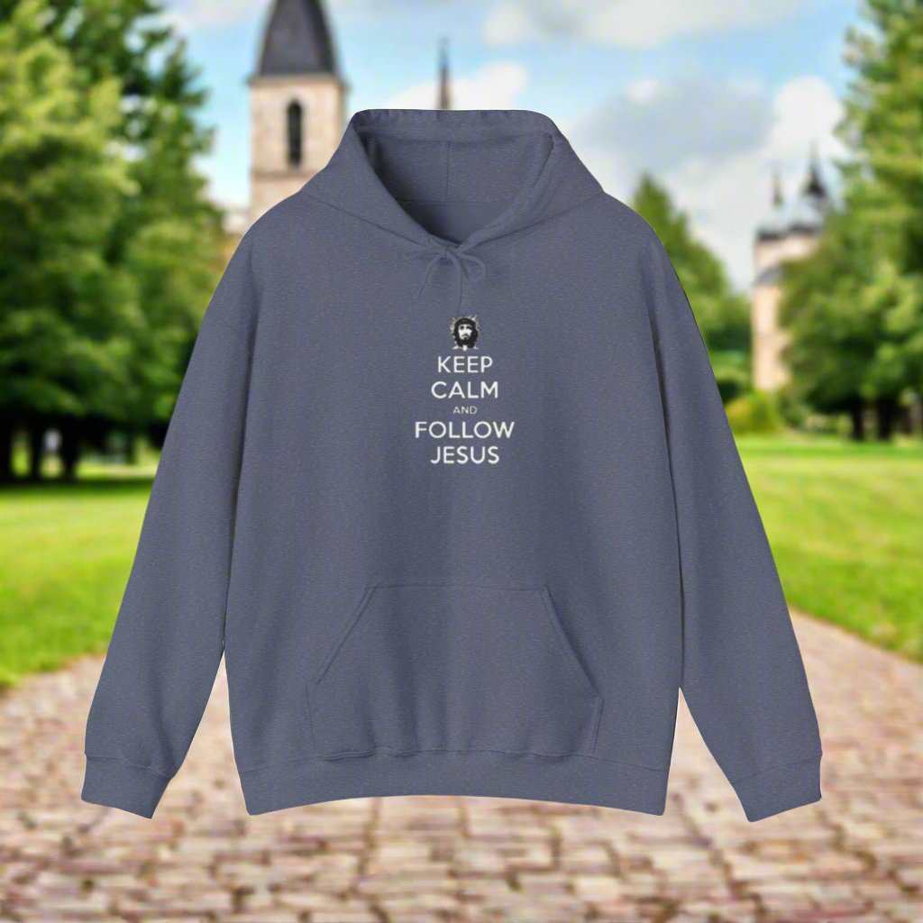 Keep Calm Follow Jesus Hoodie – Christian Faith Graphic Sweatshirt Gift - WJMAPPAREL.COM
