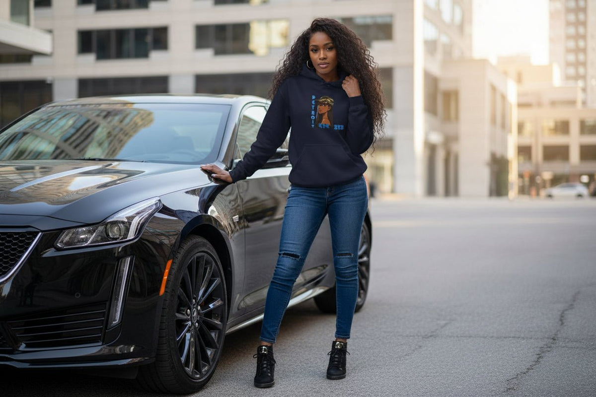 Detroit 313 Hoodie — Urban Femme Portrait Sweatshirt - WJMAPPAREL.COM