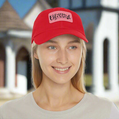 Blessed Hat with Leather Patch – Inspirational Adjustable Dad Cap Gift - WJMAPPAREL.COM