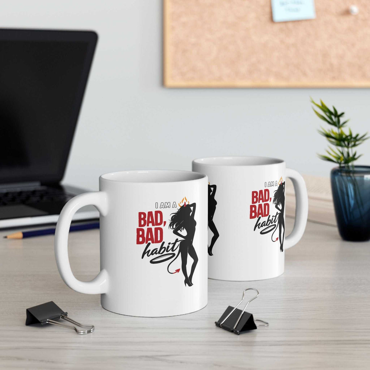 Bad Bad Habit 11oz Coffee Mug – Funny Statement Gift Cup - WJMAPPAREL.COM