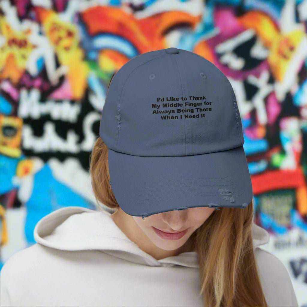 Middle Finger “Being There” Hat – Sarcastic Funny Dad Cap Gift - WJMAPPAREL.COM