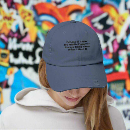 Middle Finger “Being There” Hat – Sarcastic Funny Dad Cap Gift - WJMAPPAREL.COM